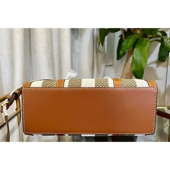 👛 NWT!!! AUTHENTIC TORY BURCH BLAKE STRIPED CANVAS TOTE 👛 - Picture 6 of 12
